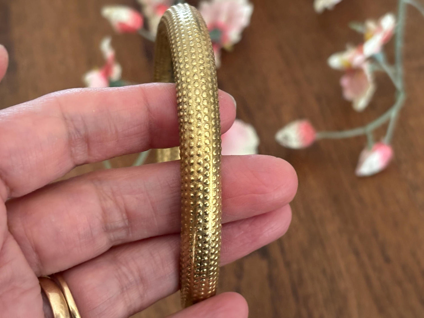 Minimal Solid Brass Torque Bangles – Vintage Rustic Gold Open Cuffs..