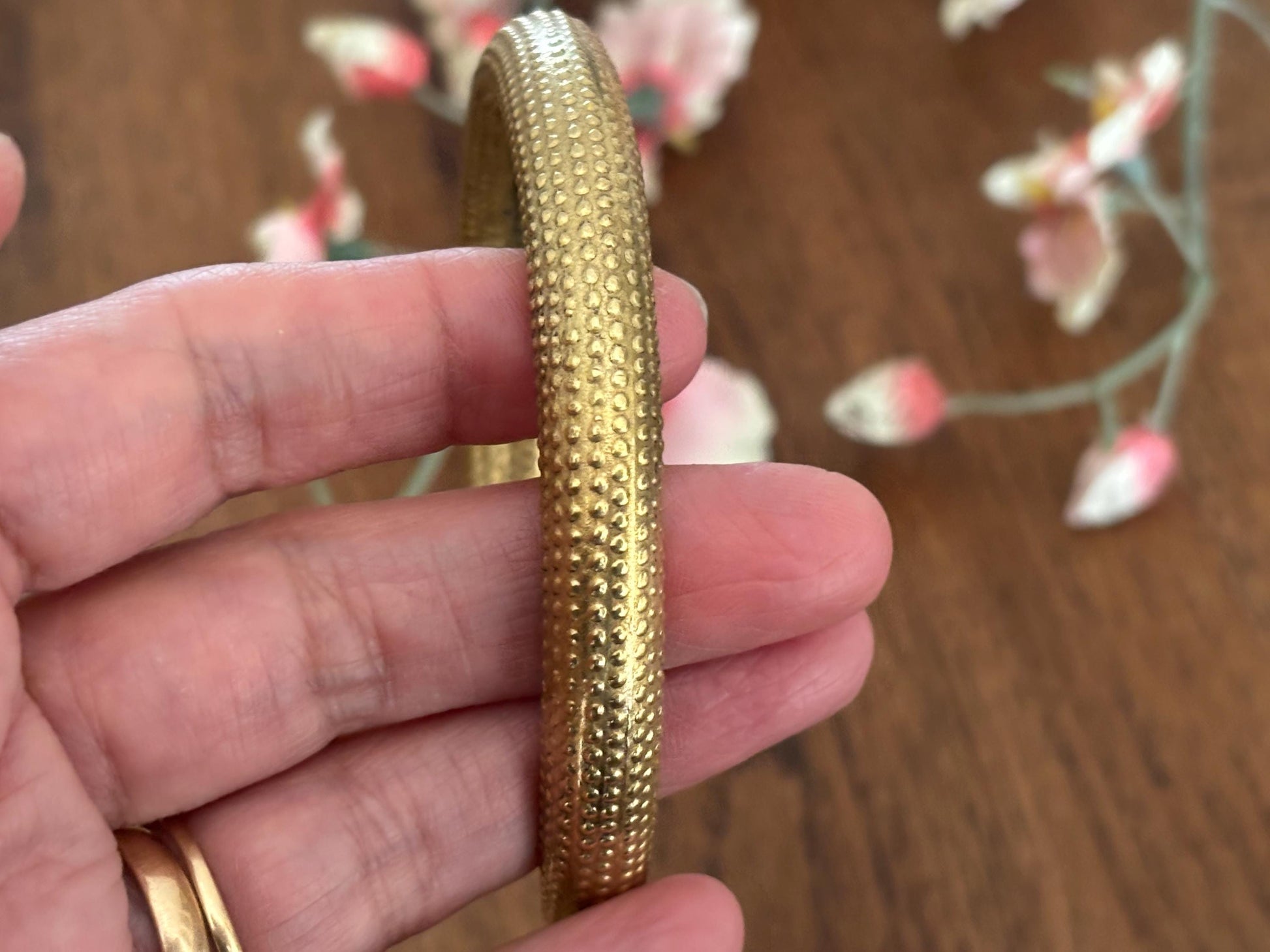 Minimal Solid Brass Torque Bangles – Vintage Rustic Gold Open Cuffs..