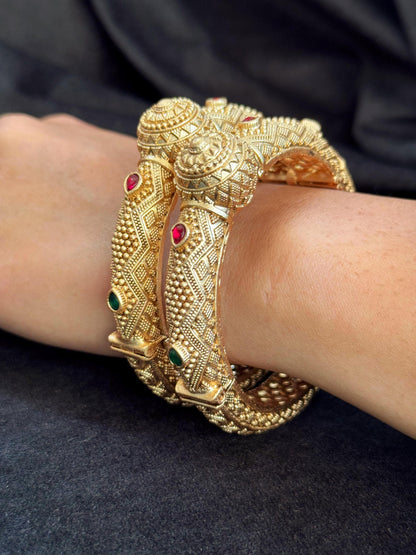 Rajasthani Shield Kada - Chunky openable kada..