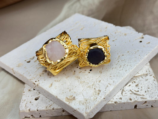 Raw Beauty – Wire-Wrapped Gemstone Rings.