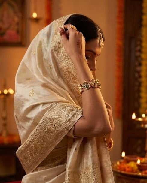 Handcrafted Matte Gold Polished Openable Peacock Kada Bangles