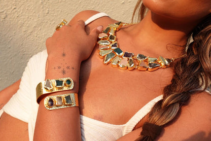 18K gold-plated Adjustable brass Bracelet.