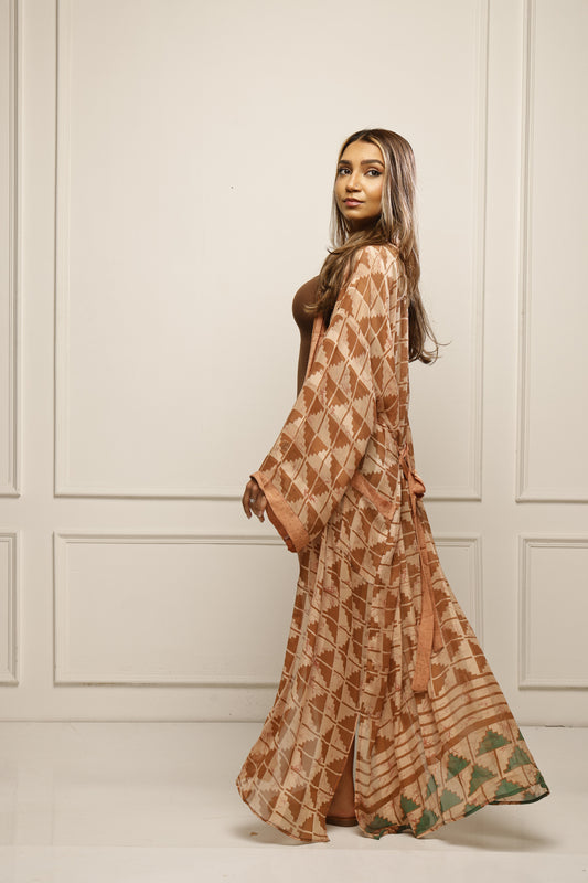 Lightweight Saree Kimono Wrap – Elegant Fusion Jacket