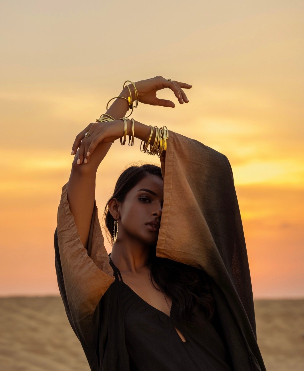 Minimalist Coil Gold/Sliver Bangle Bracelet..