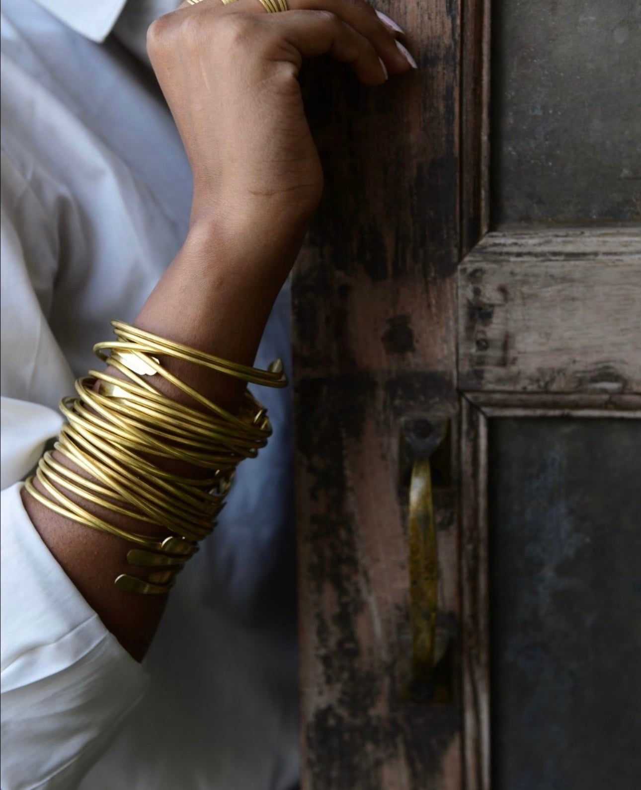 Minimalist Coil Gold/Sliver Bangle Bracelet..