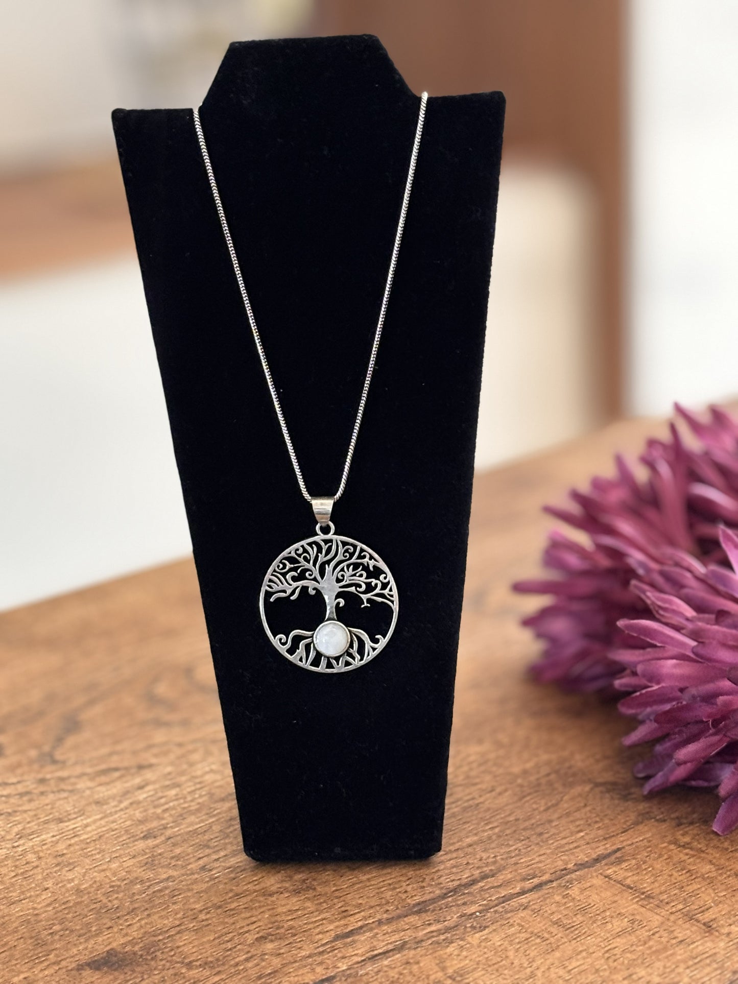 Gold/Sliver Tree of Life Gemstone Pendant..