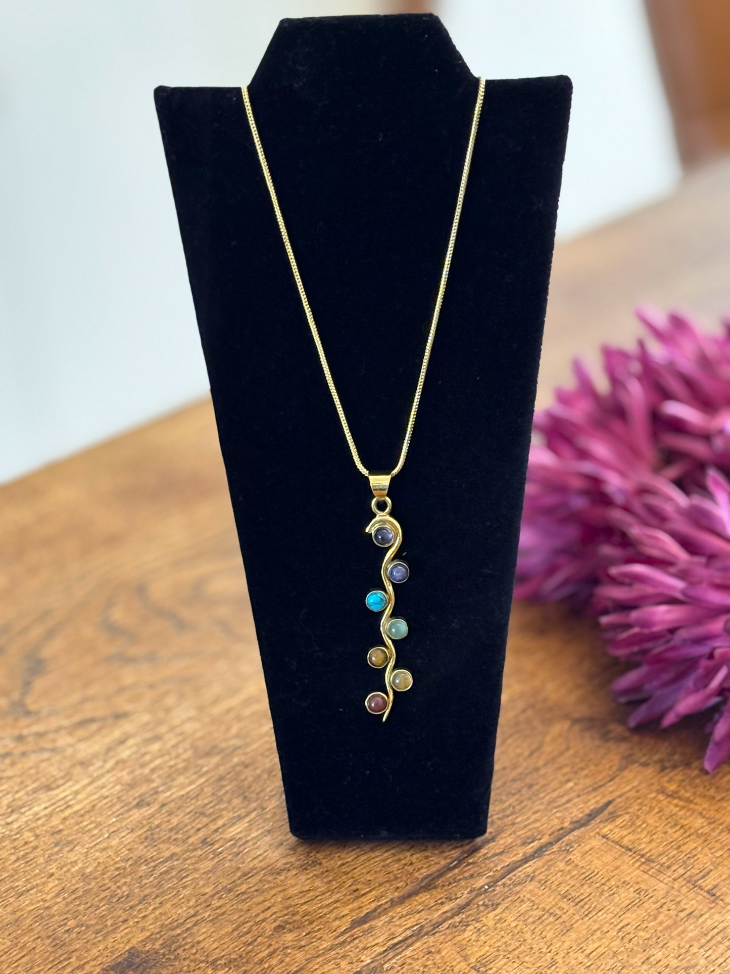 Elegant Chakra Stone Pendant Necklaces.