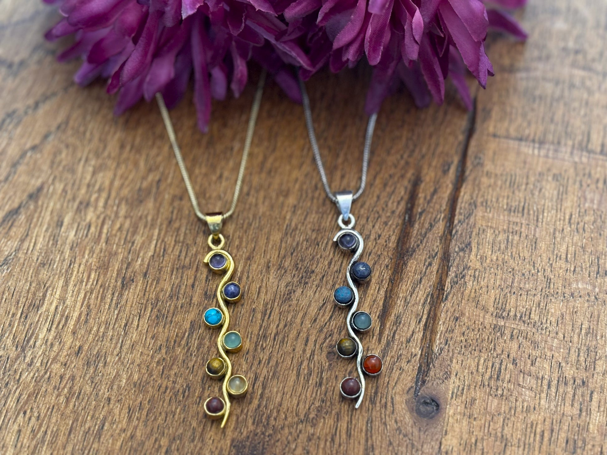Elegant Chakra Stone Pendant Necklaces.