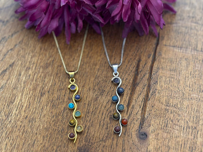 Elegant Chakra Stone Pendant Necklaces.