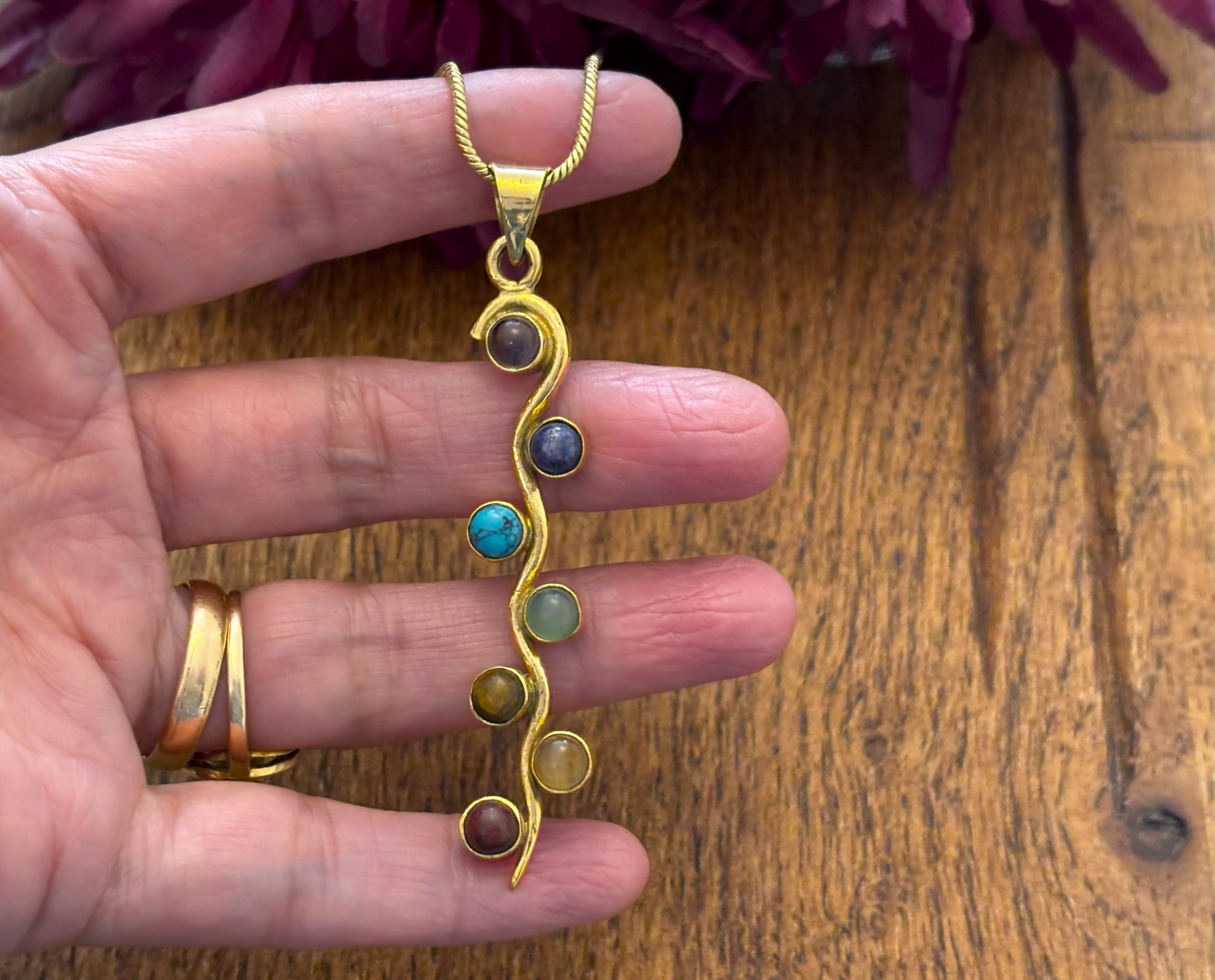 Elegant Chakra Stone Pendant Necklaces.