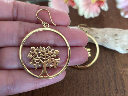 Tree of Life Brass Earrings..