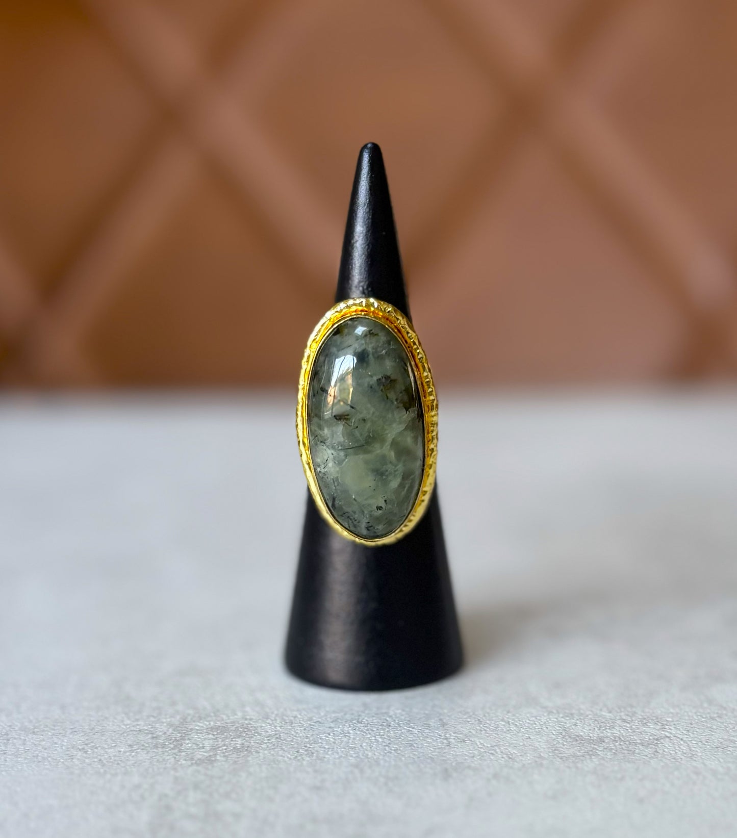 Boho Oval Gemstone Adjustable Statement Ring