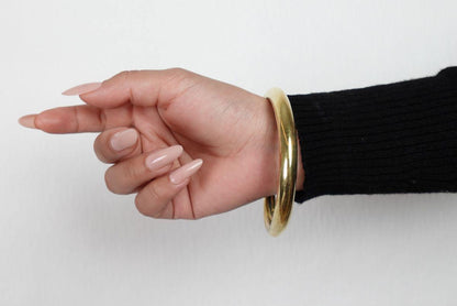 Bold Boho Brass Bangles - Classic wide bangles.