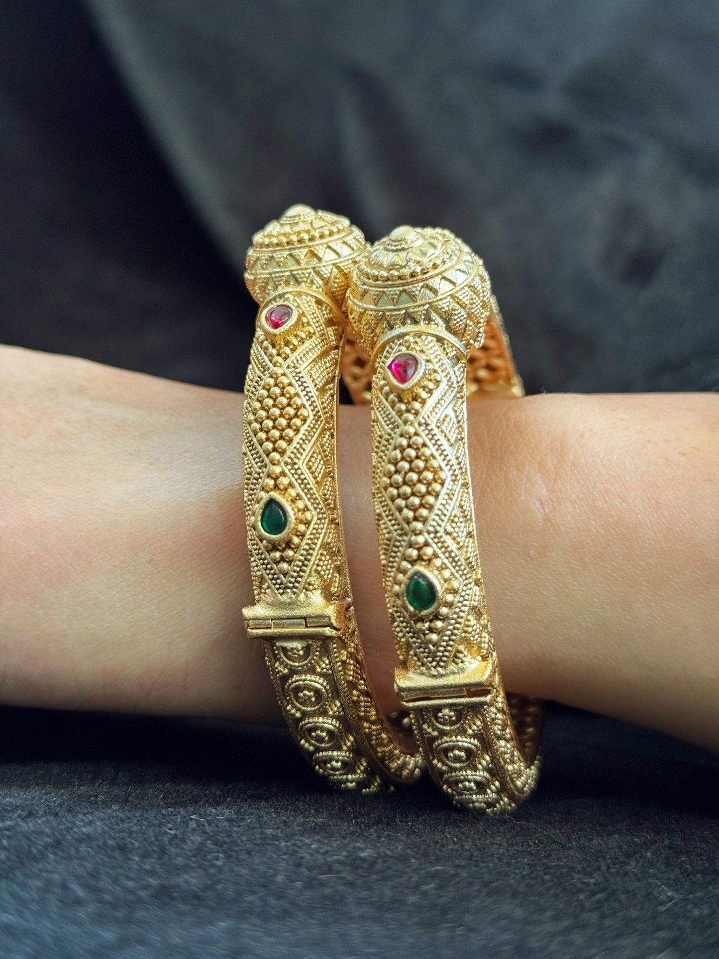 Rajasthani Shield Kada - Chunky openable kada..