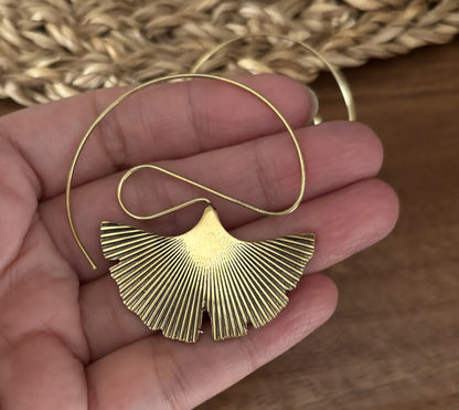 Ginkgo Whisper Earrings – Sculpted Sterling Silver Botanical Statement Drops.