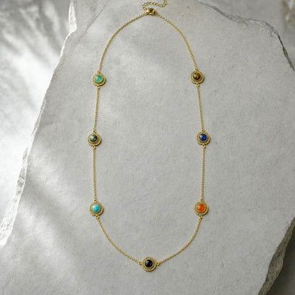 Handcrafted Multi-Stone Station Necklace — Nomad Trail