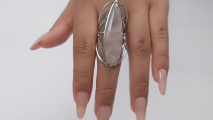 Rose Quartz & Sodalite Teardrop Statement Rings.