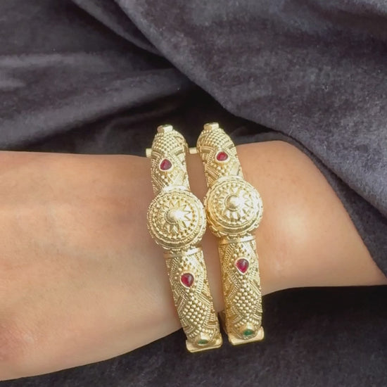 Rajasthani Shield Kada - Chunky openable kada..